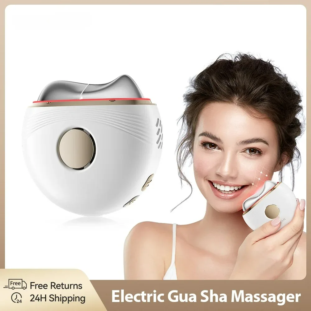 

Electric Guasha Massager Ems Face Lifting Remove Edema Firming Skin Clod Heat Body Scraping Therapy Skincare Beauty Device