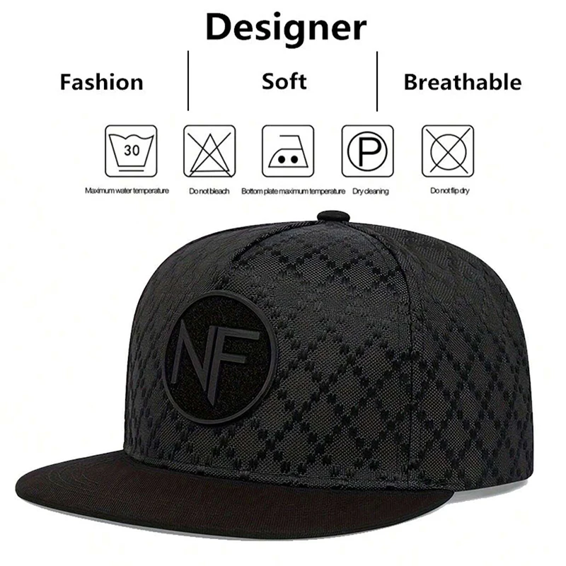 Men's Fashion NF Letter Embroidered Snapback Cap Adjustable Hip Hop Baseball Cap Unisex Outdoor Sun Hat Snapback Hat