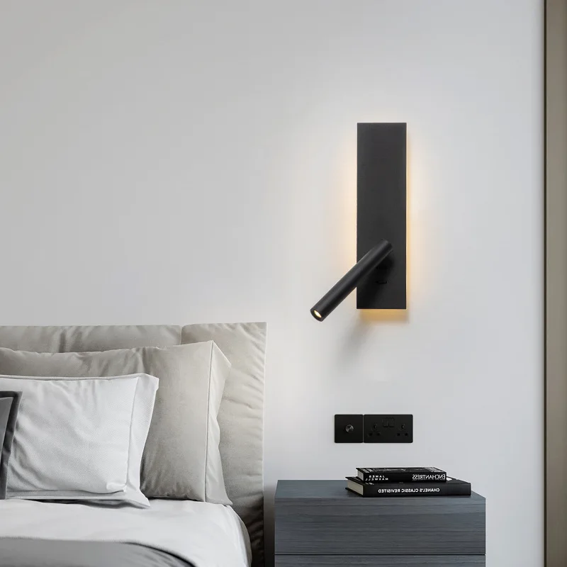 Imagem -06 - Led Reading Wall Lamp com Interruptor Carregamento Usb Quarto Ajustável Cabeceira Backlight Cabeceira Sconce Wall Light Luminária 220v