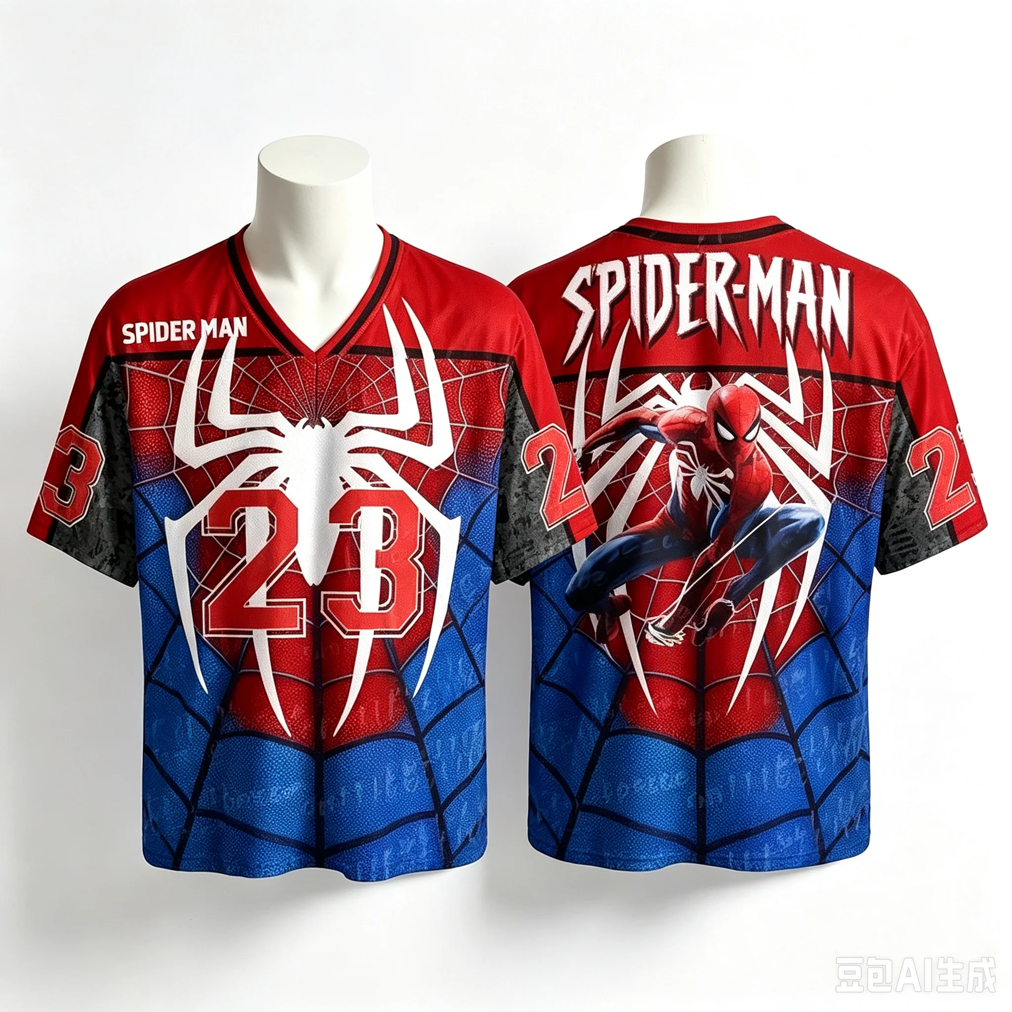 3D Printing Web - スーパーヒーロー柄のレプリカファミリーマッチングTシャツ、3Dプリントストリートウェア半袖トップス、男性女性子供向けカジュアルジャージーTシャツ