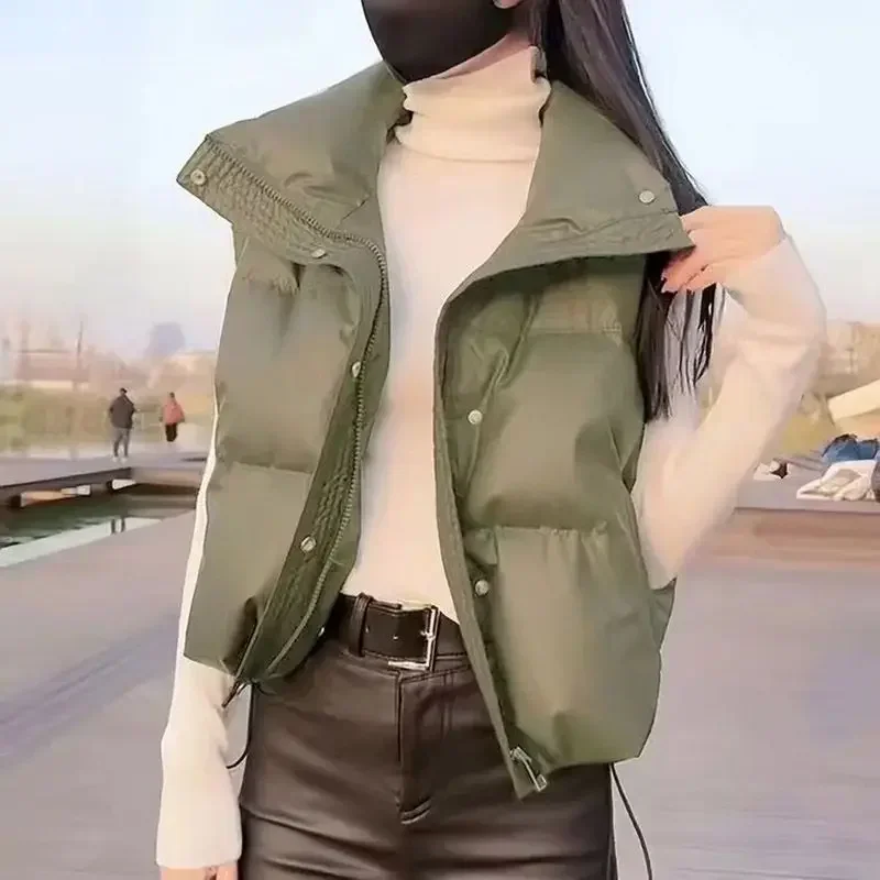 

Padded Cotton Vest for Women Quilted Solid Color Waistcoat Woman New Outerwear Casual Insulated Lightweight Coats on Sale Pretty