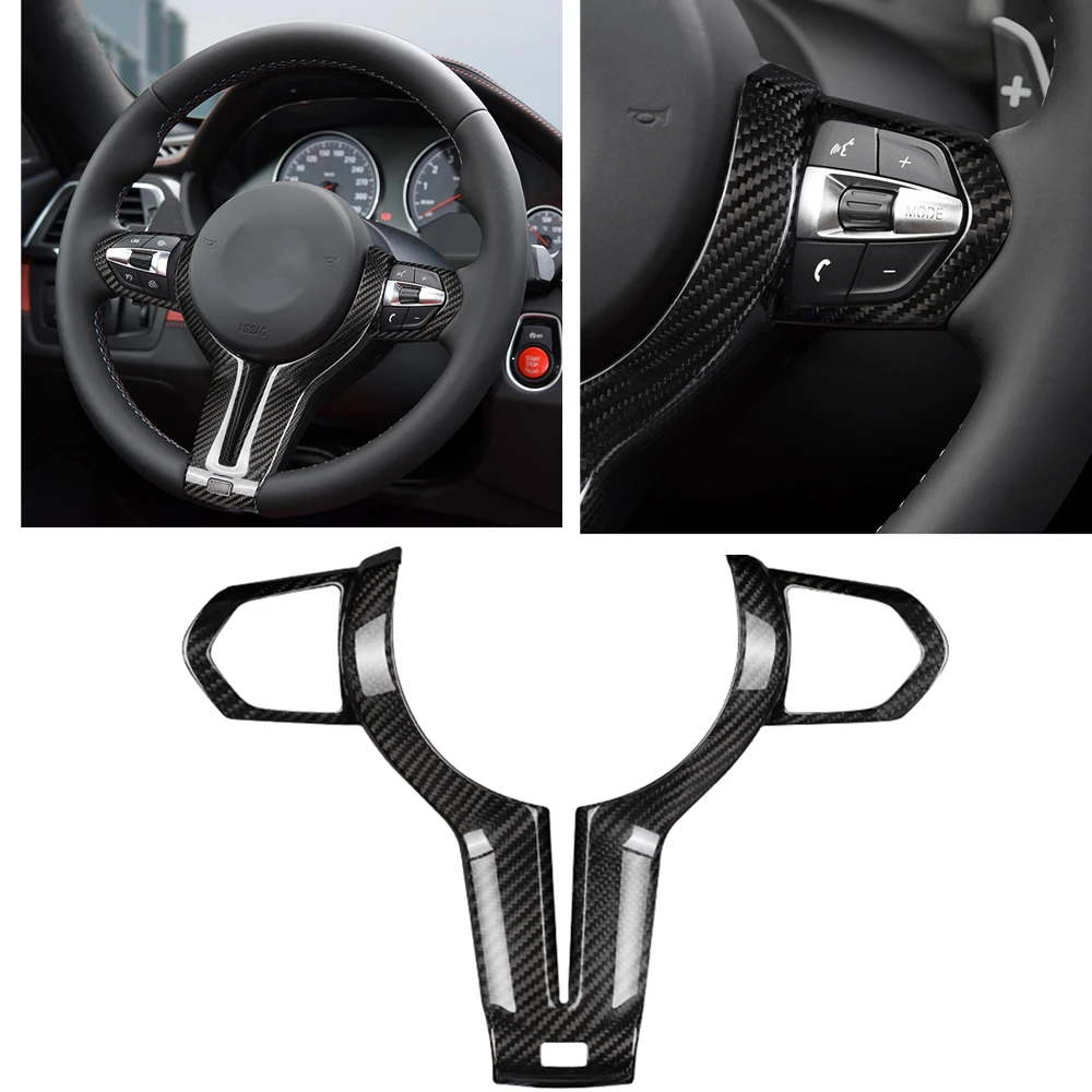 Gear Steering Wheel Trim Sticker Cover Handlebar Strip Carbon Fiber For BMW X5M F85 X6M F86 M3 Sedan M2 M4 Coupe 2014-2020