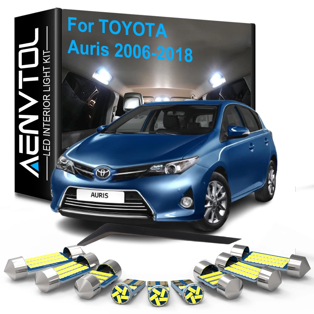 11pcs LED Interior Lights Canbus For Toyota Auris E15 E18 MK2 MK1 2006-2018 Dome ​Reading Vanity Mirror Trunk License Plate Lamp