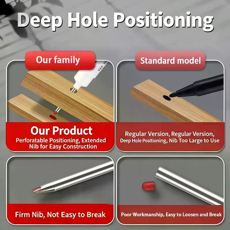 

1PC Long Needle Marker Pen Waterproof Deep Hole Metal Bathroom Woodworking Tile Screw 20mm Dash Pen Marker Pen