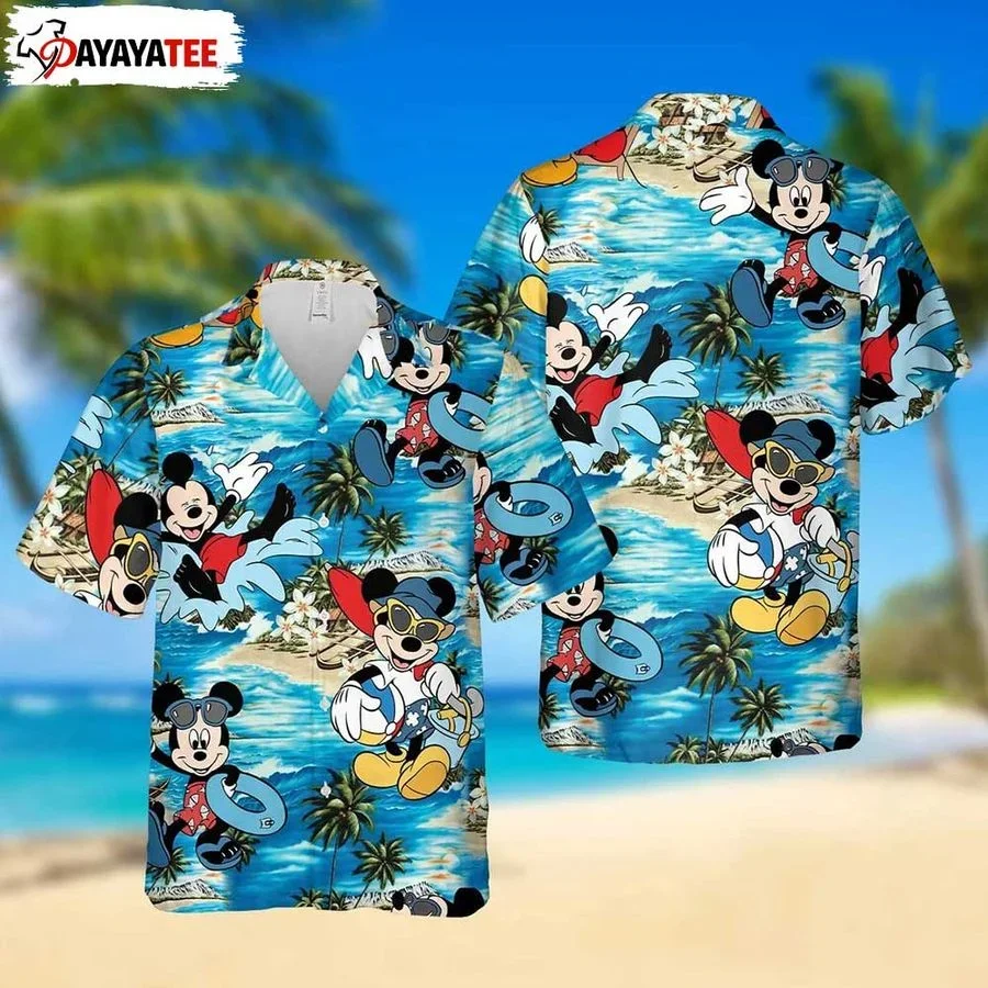 

Гавайская рубашка Disney с Микки Маусом, летняя пляжная семейная гавайская рубашка