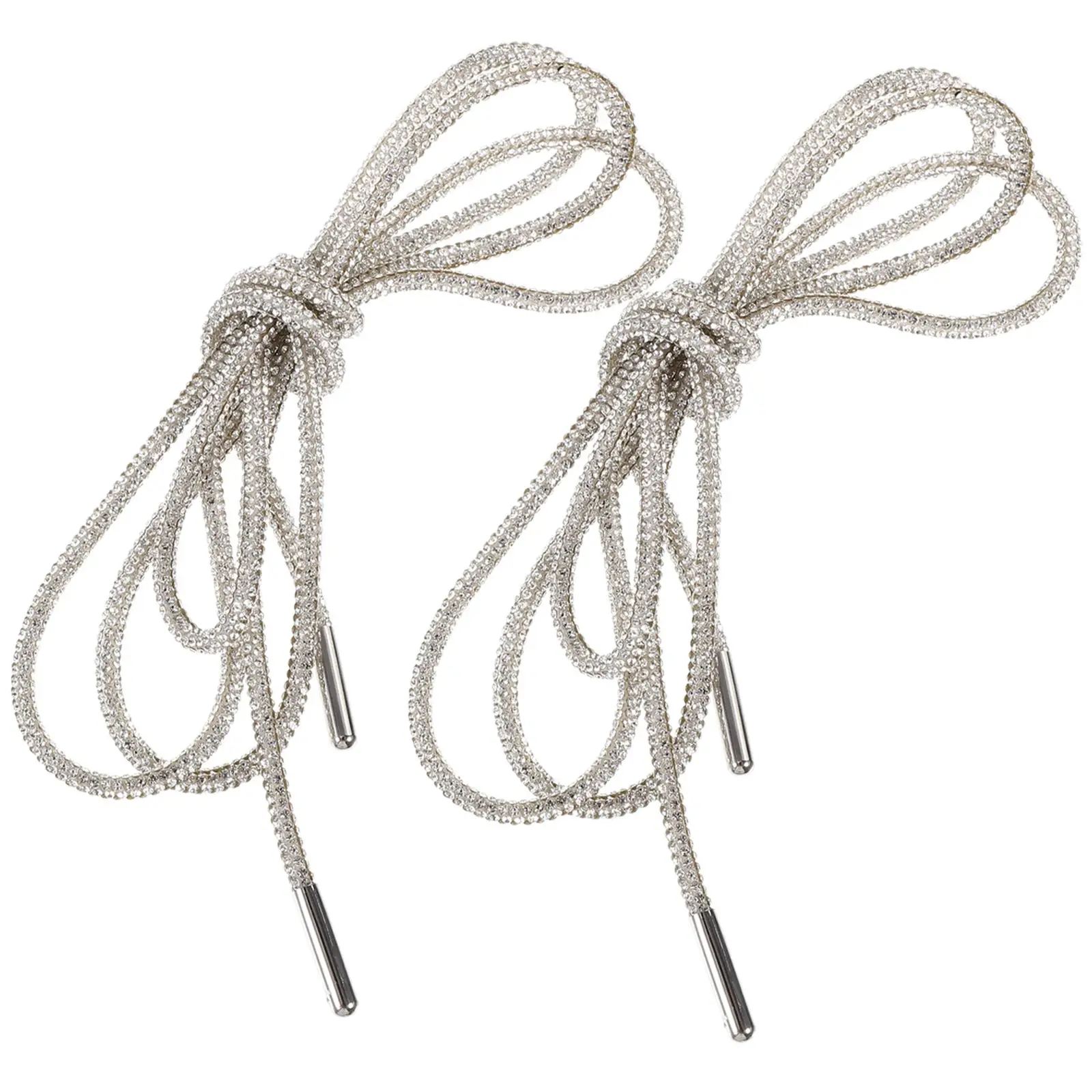 1 Pair Crystal Rhinestone Shoelaces 120cm White Bling Glitter Laces for Sneakers Casual Shoes Boot Decoration Durability