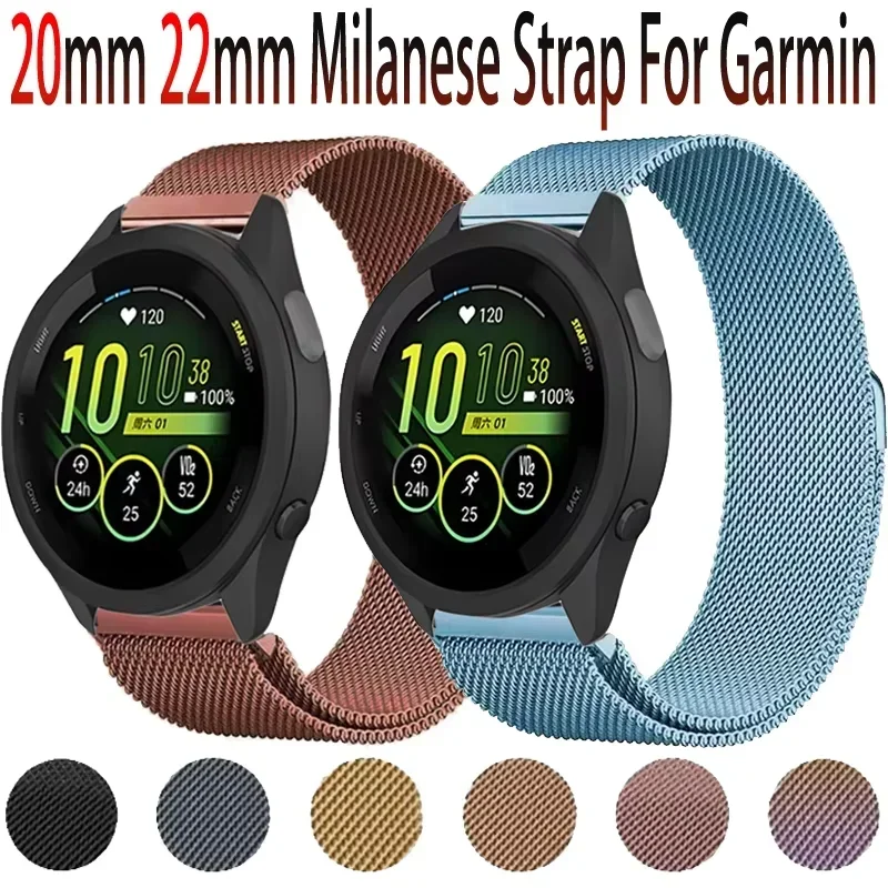 20/22mm Metall Milanese Für Garmin Forerunner 165 55 265 965/Active 5-6/Vivoactive 5-6 armband band Garmin Venu 3/2 Zubehör