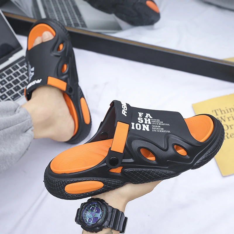High Quality Large Size 35-47 Sandals 2024 Summer New Thick-soled Outdoor Slippers Couples Anti-slip Bathroom Men's Shoes