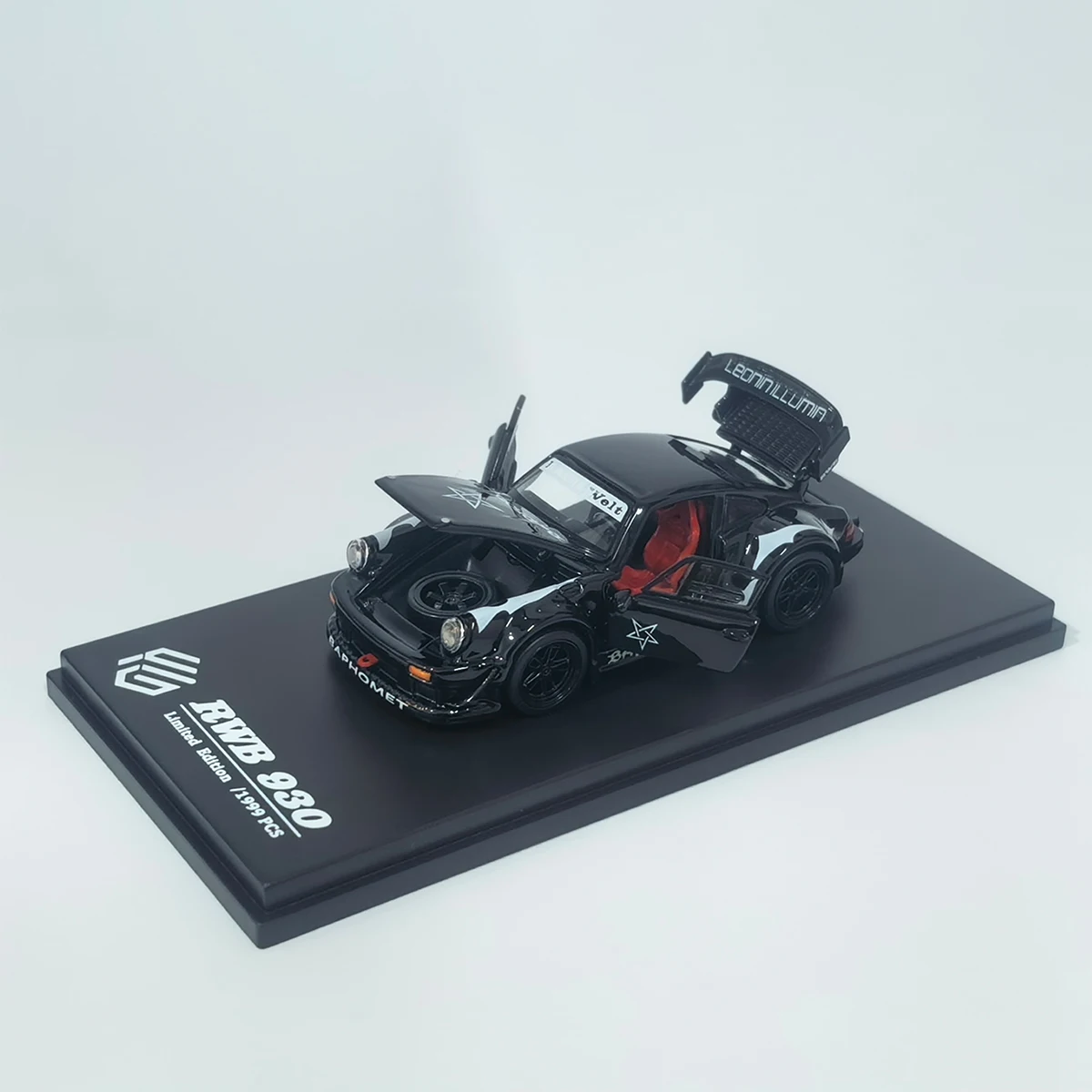 FG 1:64 Porsche RWB 930 Baphomet Demon Full Open Alloy Diecast Model Car Collectible Gift Ornament