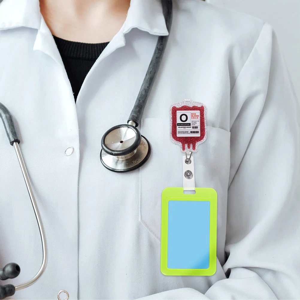 4 قطع من بكرة شارة الممرضة الوظيفية، مشبك لامع قابل للسحب لمحترفي الرعاية الصحية، بطاقات الهوية، علامات الأسماء #6