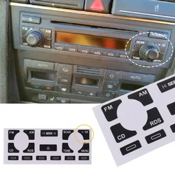 Car Radio Stereo Worn Peeling Button Repair Decal Stickers Car Interior Button Sticker for Audi A4 B6 B7/ A6/ A2 and A3 8L/P