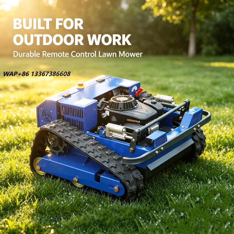 Commercial Tracked Remote Control Crawler Lawn Mower Industrial Grass Cutting Robot For Landscape Project