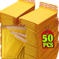 50/10pcs Kraft Bubble Envelopes Bags Mailers Self-adhesive Sealed Waterproof Business Shipping Bag Gift Packaging Storage Pouch