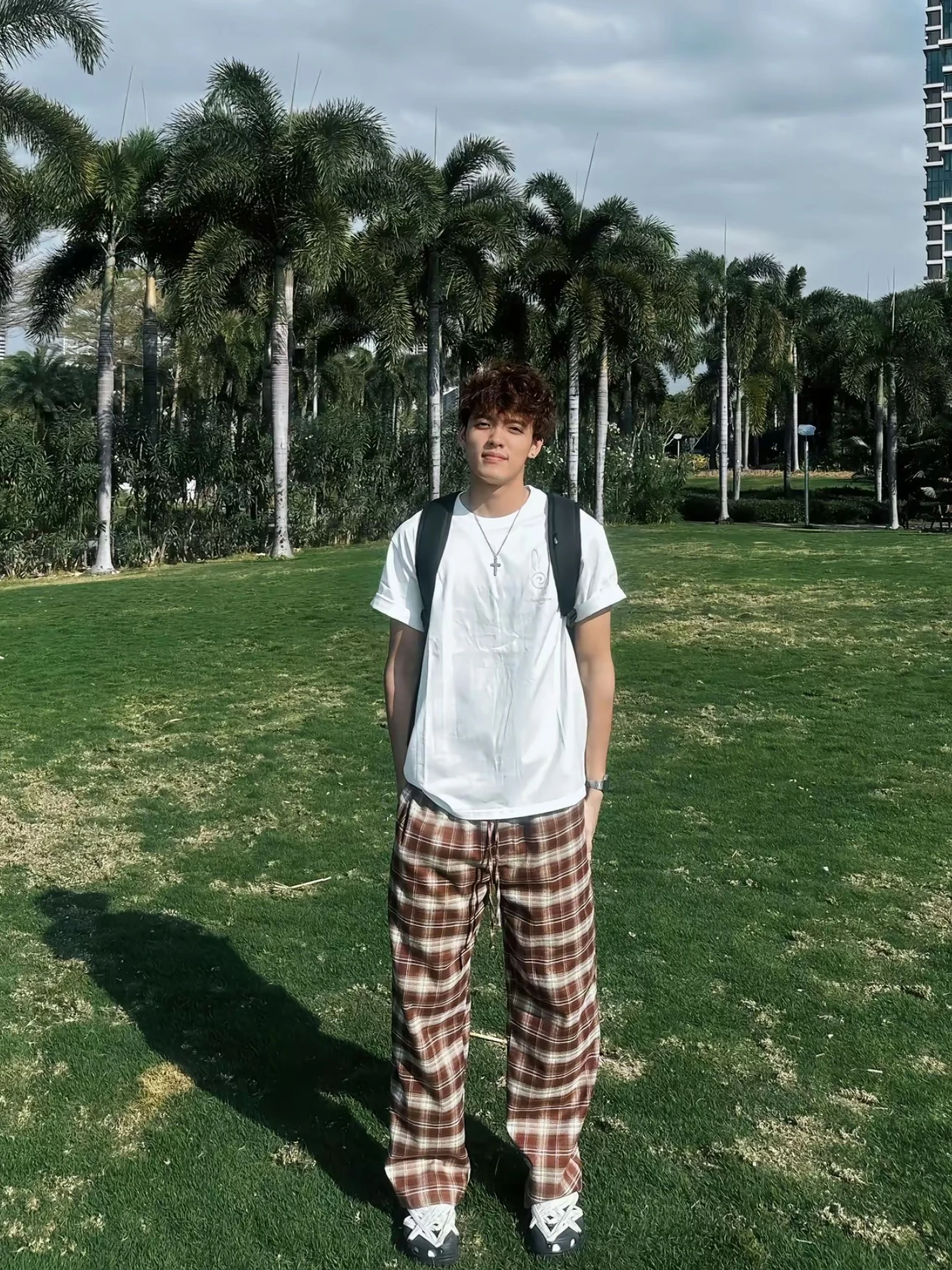 Plones de pierna ancha a cuadros con bloques de Color Retro americano para hombre y mujer, plón largo informal hoad...