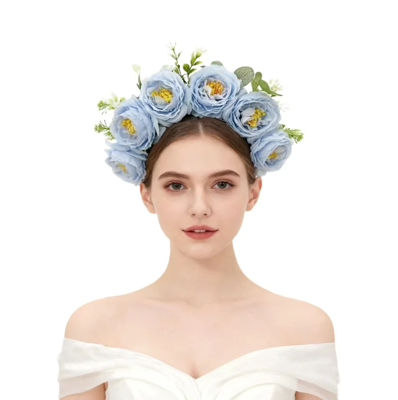 

Double Sided Fake Flowers Headband Bride Hair Decorate Hair Hoop Super Fairy Beautiful Floral Hairband Festival Party Headwear