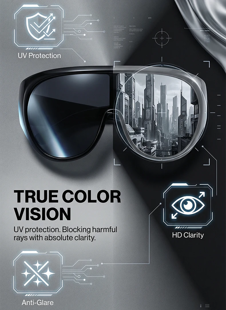 Y2K Übergroße Schutzbrille für Damen, Futuristisches Visier, Einteilige Steampunk-Brille mit Großem Rahmen, Punk-Sonnenbrille, Winddichte Eyewear – Detail 5
