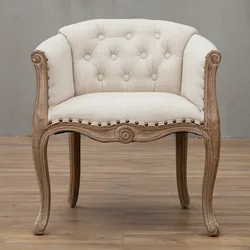 MOMO-sofá de ocio de madera maciza, silla de estudio antigua, silla de comedor de Hotel europeo, silla de escritorio americana, silla de balcón individual