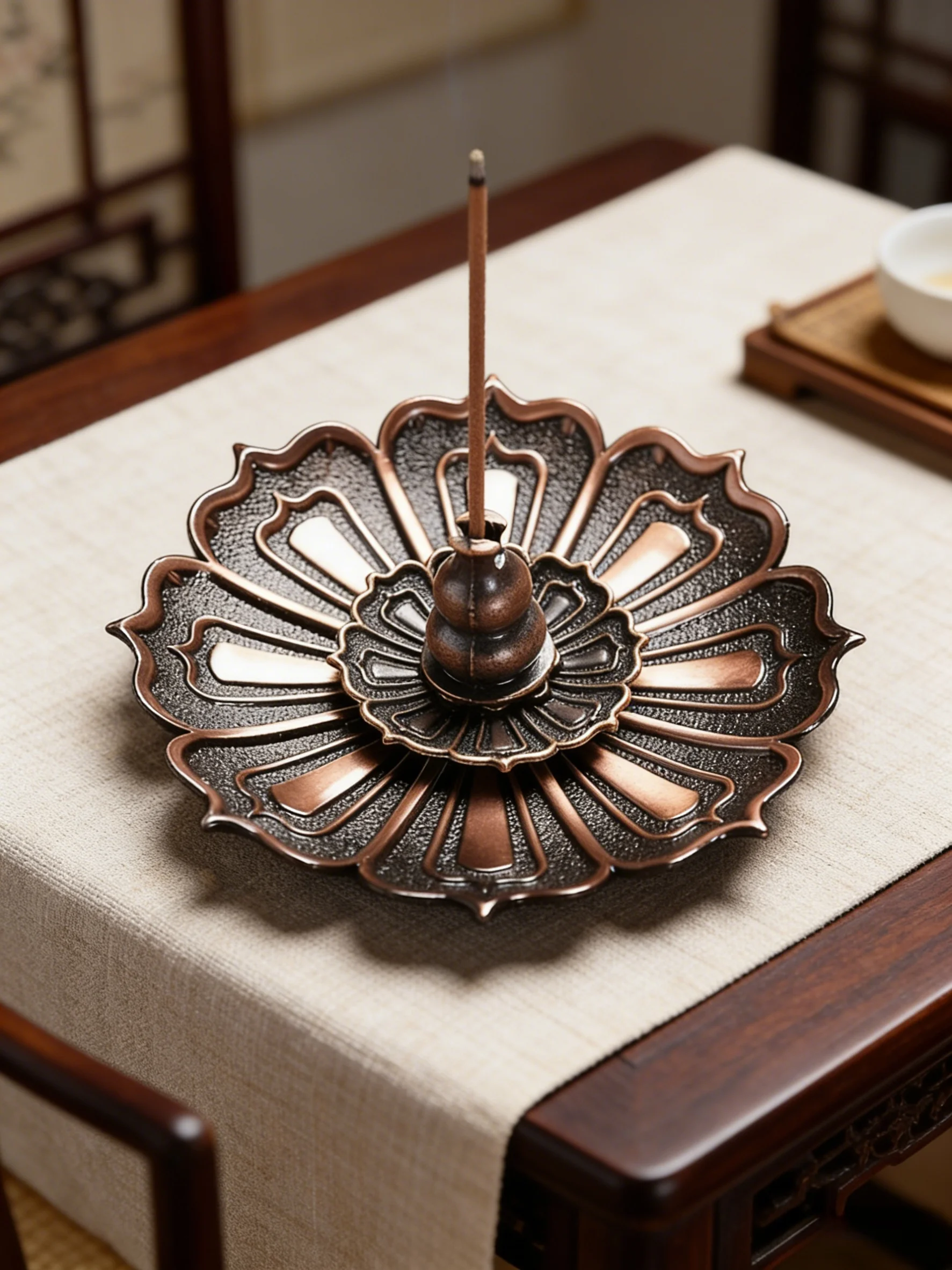 1Pcs Porous Lotus Zen Line Incense Insertion 2-In-1 Incense Holder Sandalwood Burner Lncense Plate Tray Retro Home Decorations
