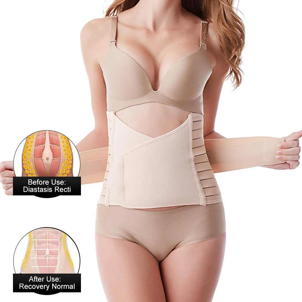 Postpartum Belly Band Belt 3In1 Wrap Girdle,C Section Post Pregnancy Support Recovery Abdominal Pelvis,Body Shaper Waist Trainer