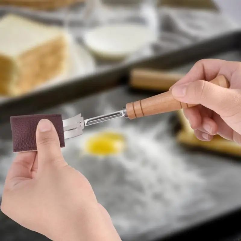 Bread Lame with Wooden Handle Ergonomic Bread Scorer Tool for Sourdough Scoring Q5WC