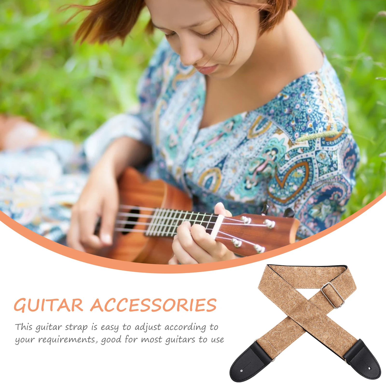 

Guitar Strap Adjustable Acoustic Cotton Instrument Shoulder Cool Sling Straps Belt Electric