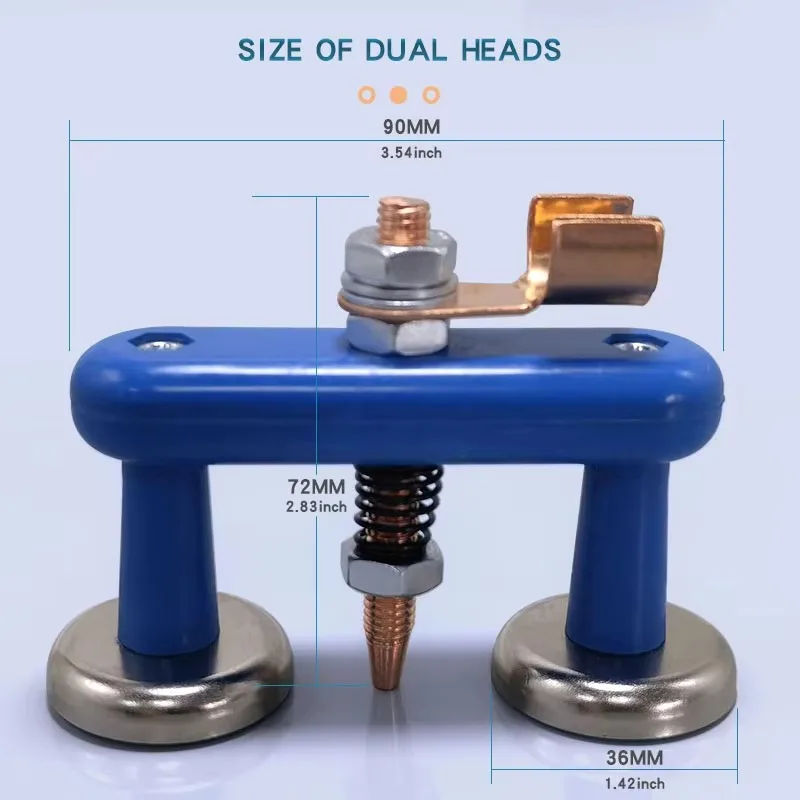 Double/Single Headed Magnetic Welding Ground Clamp Conductive Magnetic Fixing Base Electric Welder Magnet Head Welding Holder 1P