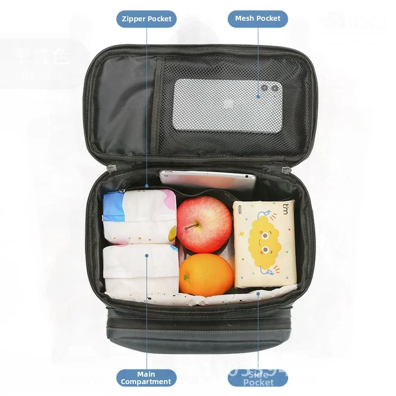 

Передняя подвесная сумка для велосипеда большой емкости с автомобильным зарядным устройством Сумка для хранения электромобиля Черный/темно-синий тканевый Оксфорд с сенсорным экраном