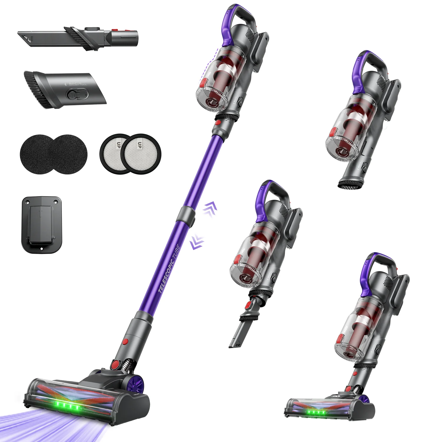 Erabros EV3 Draadloze Stofzuiger 500w 60Kpa Zuigkracht 60min Draadloze Stofzuiger Handheld Smart Home Stofzuiger 3 Zuigmodellen