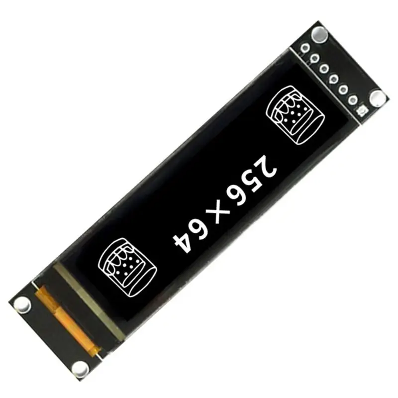 N36R-2Pcs 2.08 Inch OLED Display Module 256X64 Dot Matrix SH1122 Driver 7-Pin SPI Interface 16 Grayscale