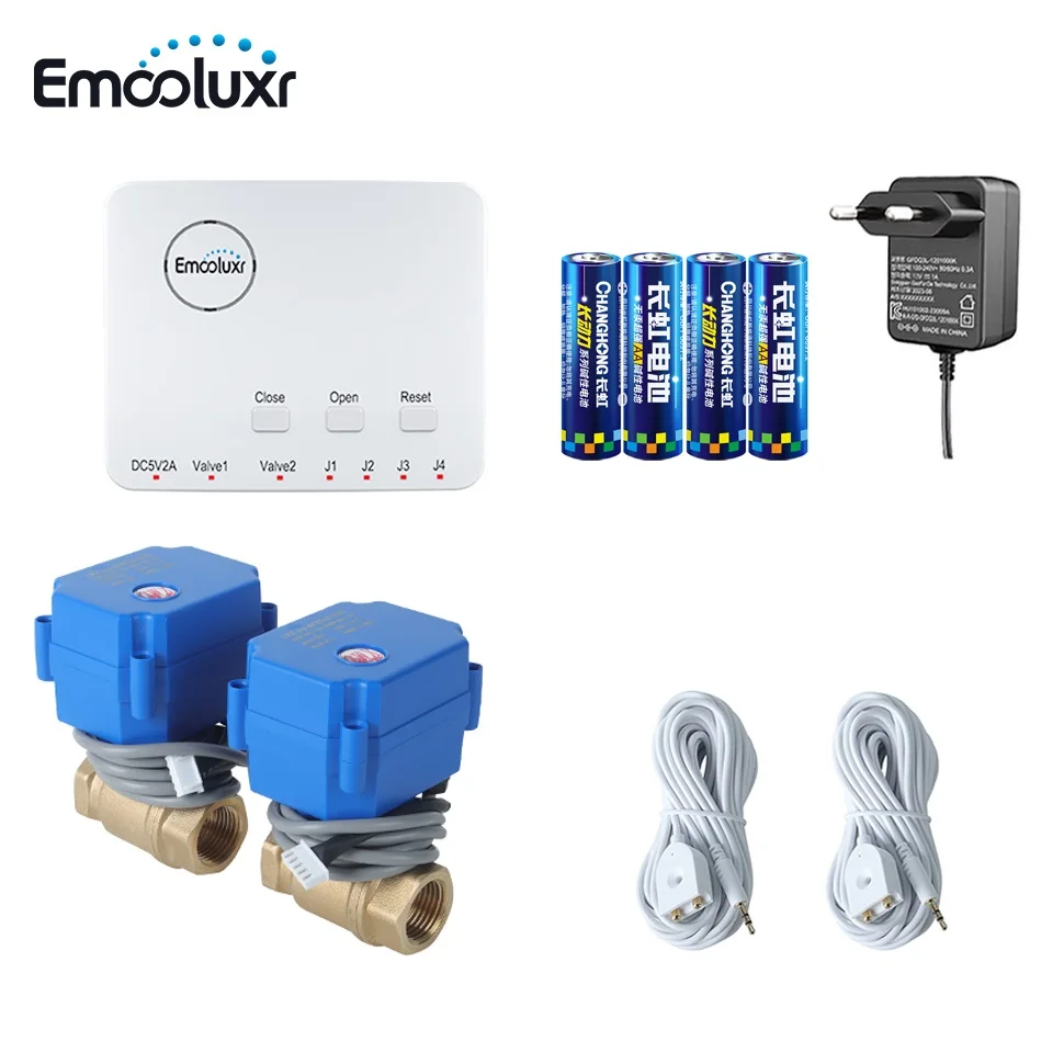 

Whole-House Water Leak Protection System with Double Auto Shut-Off Brass Faucet, 24/7 Monitoring, No Plumbing Skills Needed