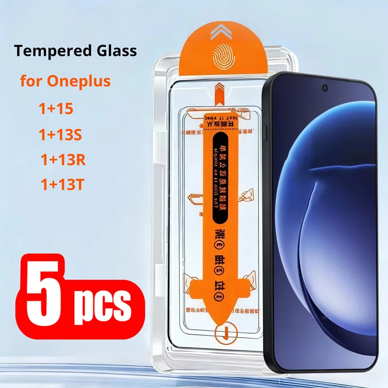 

5Pcs HD Tempered Glass For Oneplus 15 15R 15T 10T 11 13 12 12R 13R 13T 13S 10R 10 9 8 Pro Nord 4 3 6 Ce5 Ce6 5 Screen Protector