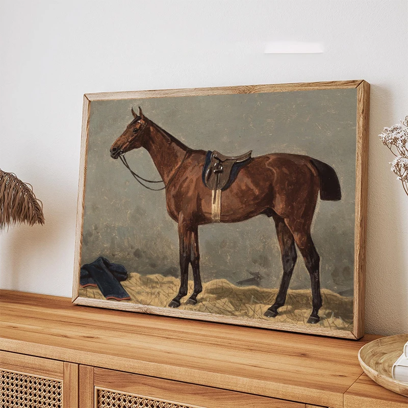 Vintage Horse Poster Prints, Antique Equestrian Canvas Painting Wall Art for Living Room English Country Home Decor