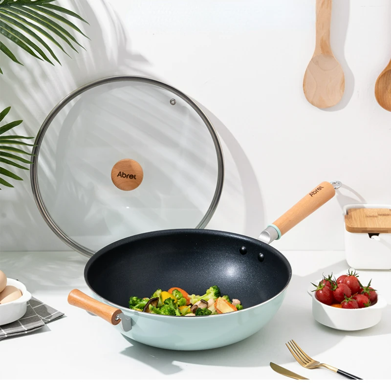 Multi-functional Non-stick Pan Household Non-oil Smoke Stove Gas Special Frying Pans High Temperature Woks Pan Cooking Pots