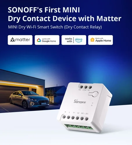 Imagen 2 del producto SONOFF MINI-D MINI Dry Wi-Fi Matter interruptor inteligente relé de contacto seco DC Motor de baja potencia para caldera de puerta de garaje a través de Alexa homekit