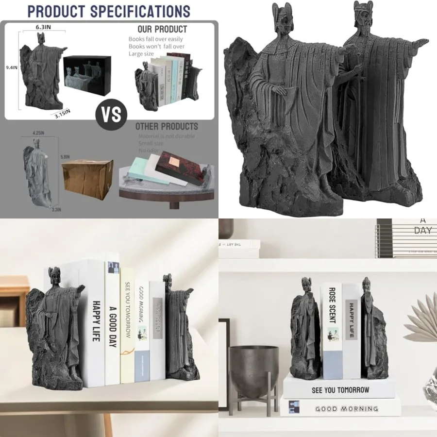 

Bookends Height 9.5" Book Ends Decor Merchandise Res, Gifts for Living Room Bedroom Office Decoration