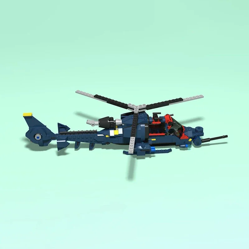 Moc Building Block Famous Military Series Blue Thunder Helicopter Model Technology Bricks DIY Assembly Airplane Toys Gifts