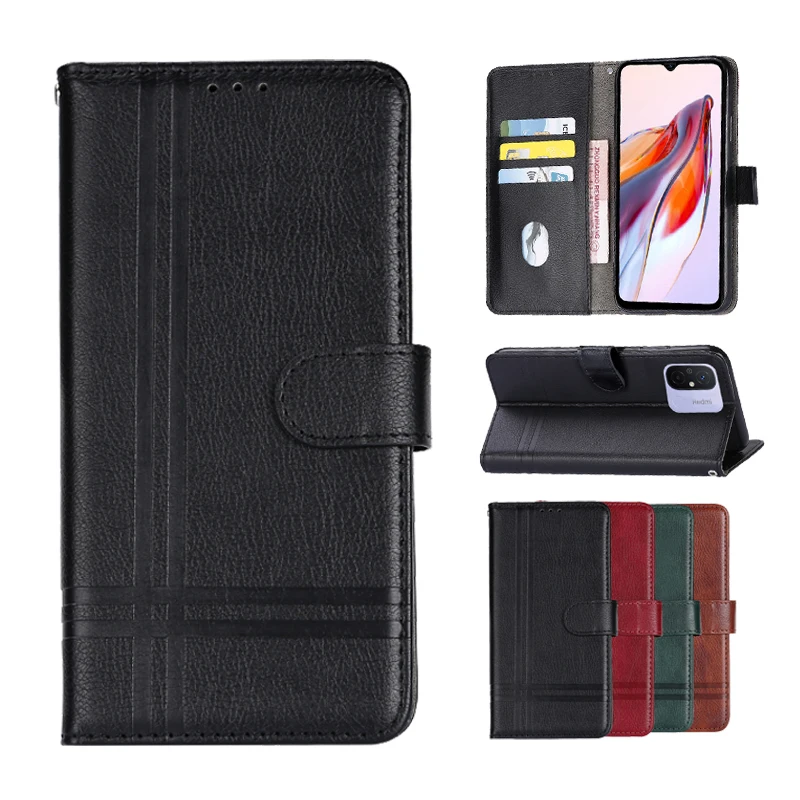 

Wallet Leather Case For Xiaomi Redmi 12C 6.71" PU Leather Cover Protector Funda Shell Capa For Redmi 12C 12 C корпус