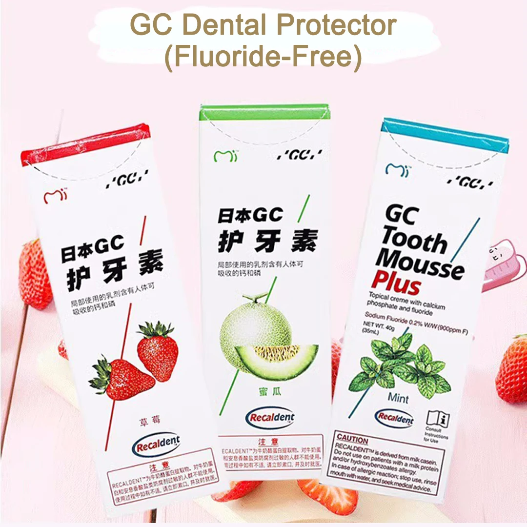 GC Dental Protector Strawberry Mint Vanilla Flavor Adult Child Tooth Fluoride Free Decay Prevention Orthodontic Leukoplakia