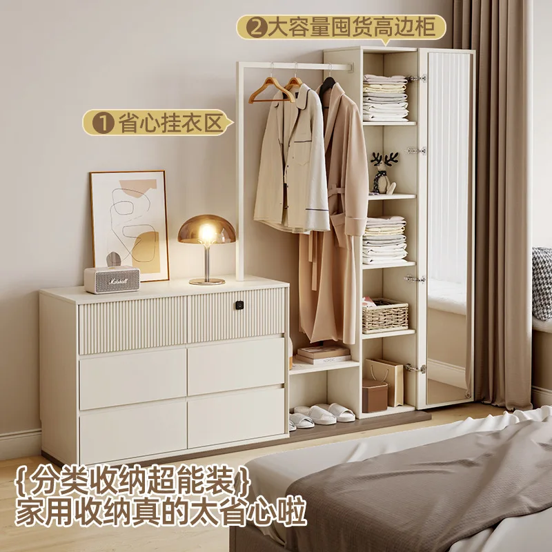 

Cream wind full-length mirror, coat rack, chest, integrated bedroom, floor-to-ceiling wall, multi-function