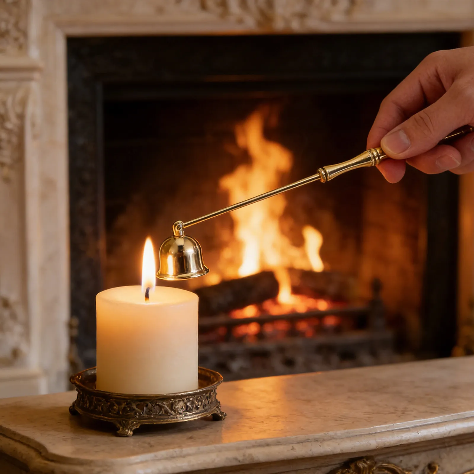 Stainless Steel Snuffer-Shaped Extinguisher Long Handle Flame Snuffer Tool for Jar Candles Tea Lights