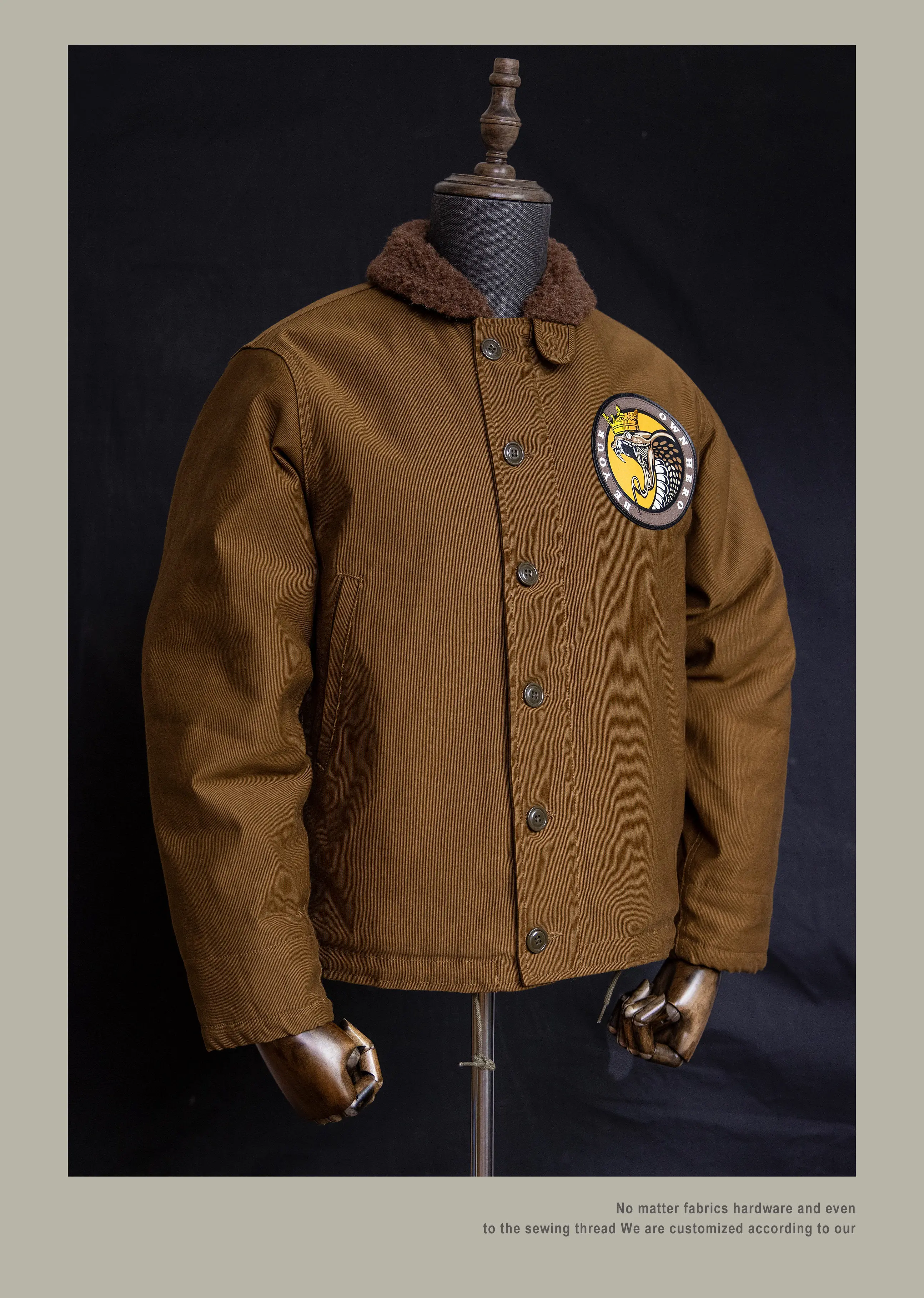 Red Tornado N-1 Deck Jacket Men US Navy Military Coat Loose Fit Thick Wool Lined Vintage Workwear Autumn Winter Outerwear