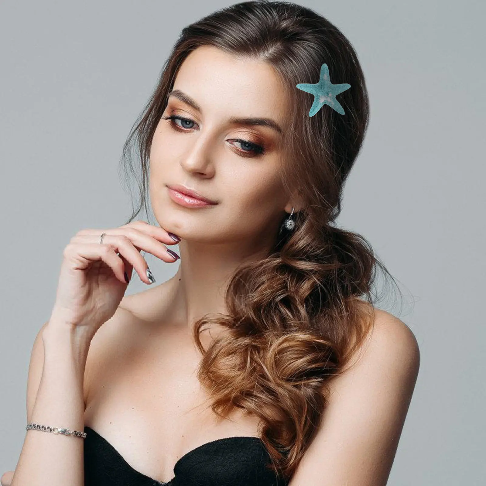 

Набор из 4 заколок для волос серии «Океан»: заколки из смолы в стиле русалки для пляжных вечеринок и костюмированных образов