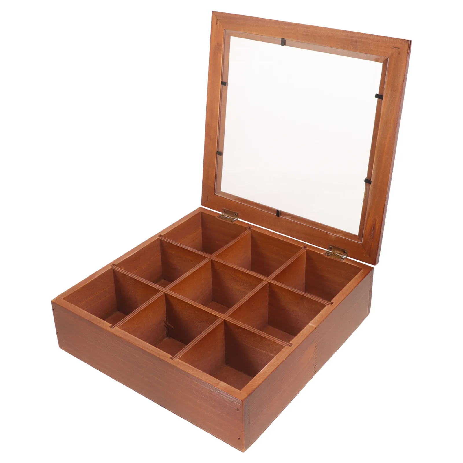 

Wooden Tea Bag Storage Box Multi-Grid Organizer Desktop Decorative Container for Kitchen Coffee Tea Bag Organizer