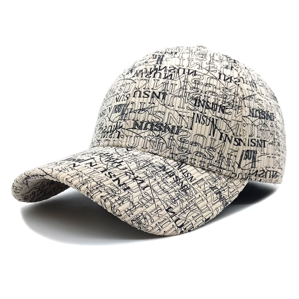 Denim vertical stripes printed with letters, bow-shaped baseball cap, retro street style, suitable for shopping and commuting.