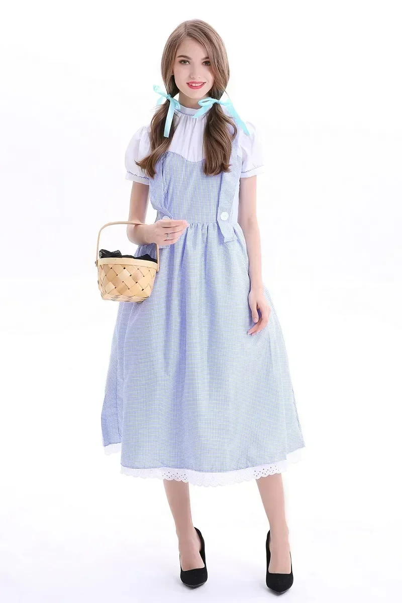 بدلة لعب الأدوار لحفلة الهالوين للنساء البالغات فستان لوليتا فرنسي على الطراز الفيكتوري زي نادلة الخادمة