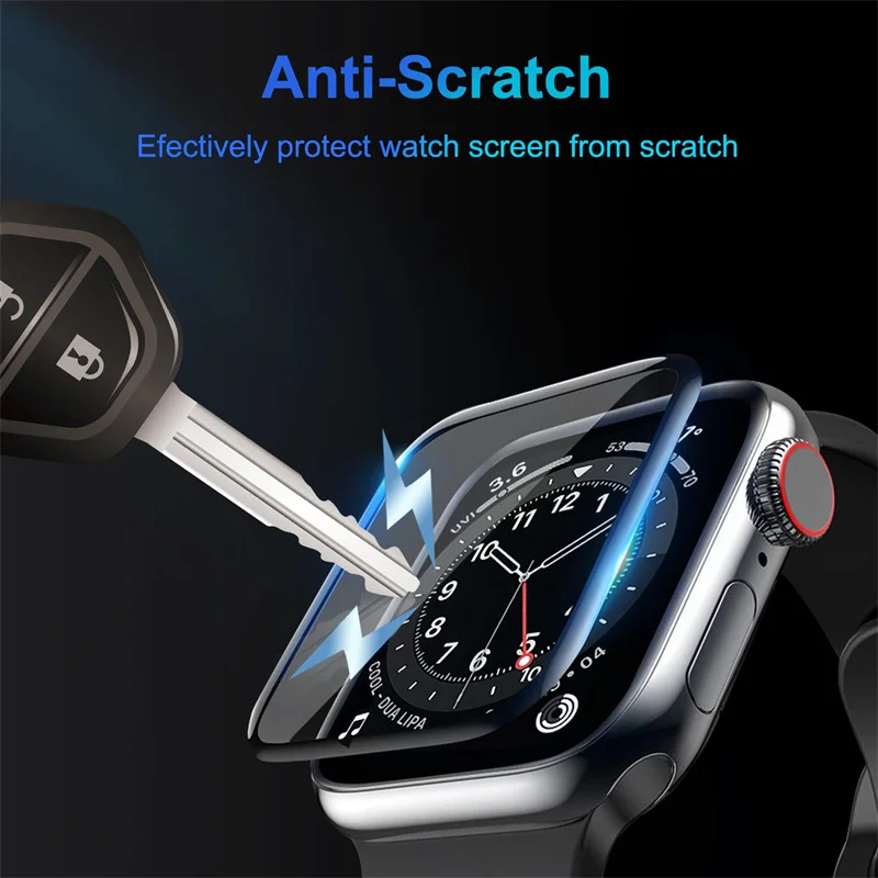 Zacht Glas Voor Apple Watch Schermbeschermer 44Mm 45Mm 41Mm 38Mm 42 9d Hd Full Film Iwatch Serie 6 5 3 8 7 9 Se 40Mm Accessoires