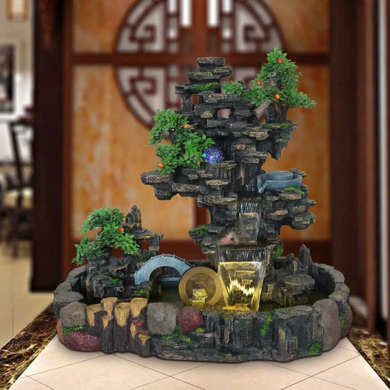 Fountain water ornament, water feature, fish pond, living room, water fountain ornament