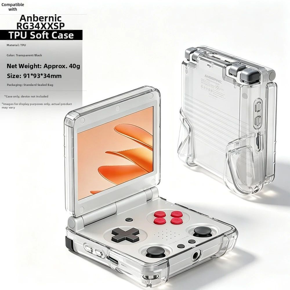 TPU Game Console Case Transparent Translucent Black Handheld Console Cover Precise Cutouts Form-Fitted Structure