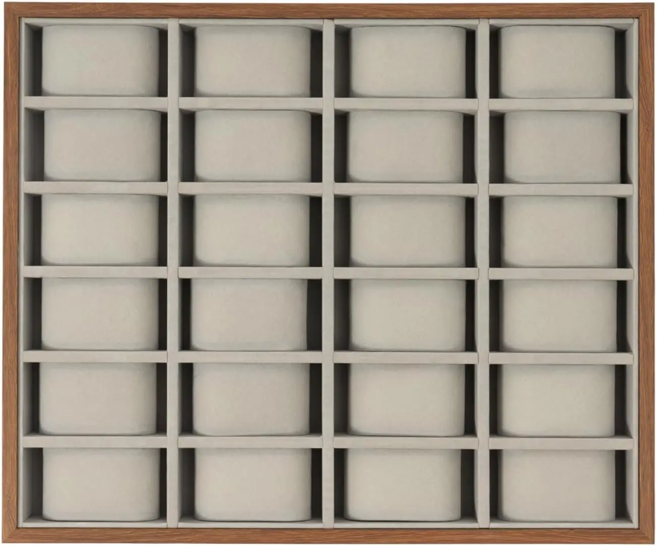 24-Grid Watch Display Tray with Flannel Lining, Stackable Jewelry Organizer for Bracelets and Necklaces - Perfect Gift