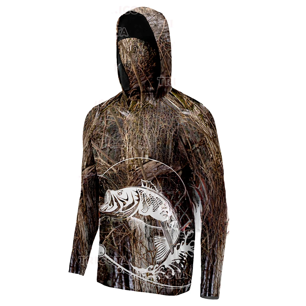 Tee Graphic Print - Wood Bark Camo Bass Graphic Men